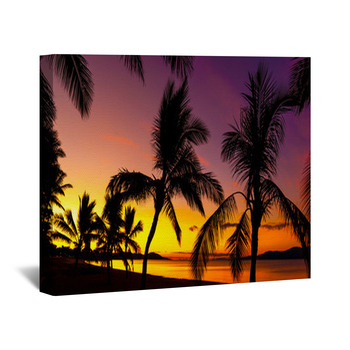 Tropical sunset Wall Decor in Canvas, Murals, Tapestries, Posters & More