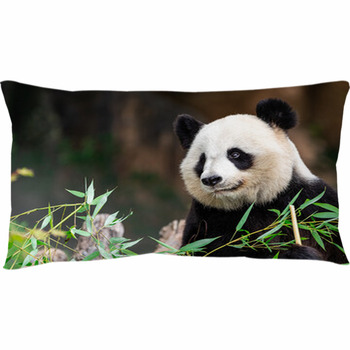 Giant Panda Eating Bamboo Throw Pillow