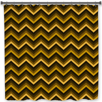 Pattern Retro Zig Zag Chevron Vector Shower Curtain