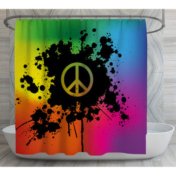 Peace Sign Shower Curtains Mats Towels Personalize