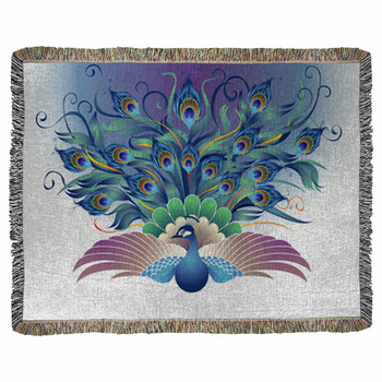 Peacock Fleece Blanket Throws | Free Personalization