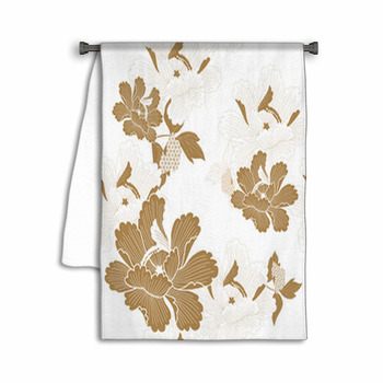 Peony Flower With Japanese Style Pattern Seamless Towel