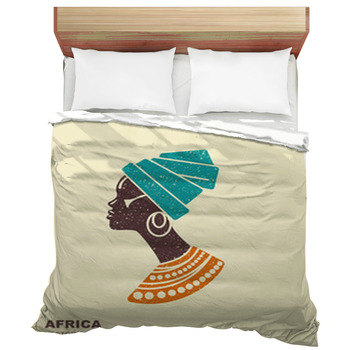 Portrait Beautiful African Woman In Duvet Cover