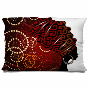 Portrait Beautiful African Woman In Pillow Case/Sham