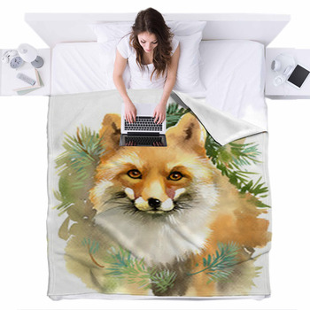 Fox fleece blanket hot sale