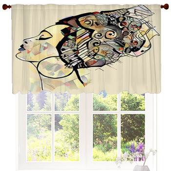 Portrait Of Cute African Woman With Custom Size Valance