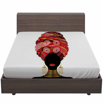 Portrait Of The Young Black Woman In A Turban  Bed Sheet