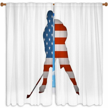 Professional Hockey Player Custom Size Window Curtain