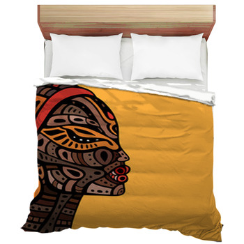 Profile Of Beautiful African Woman Duvet Cover