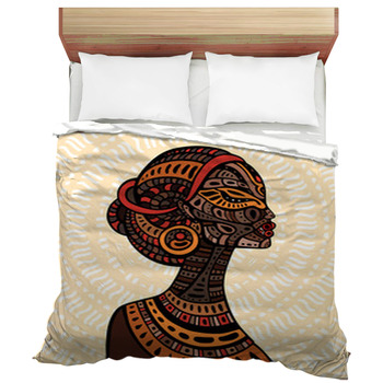 Profile Of Beautiful African Woman Duvet Cover