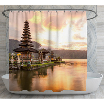 Pura Ulun Danu Bratan Famous Hindu Temple  Shower Curtain