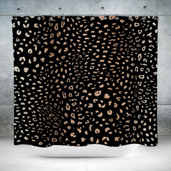 Realistic Leopard Print Custom Size Shower Curtain