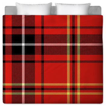 Red tartan traditional british fabric seamless pattern, vector