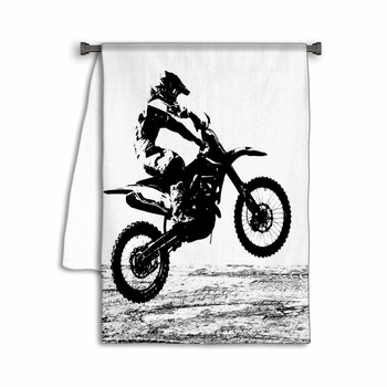 Rider participates motocross championship. Vector illustration.Rider