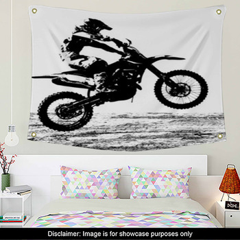 Rider participates motocross championship. Vector illustration.Rider