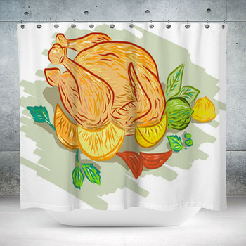 Roast Chicken Vegetables Custom Size Shower Curtain