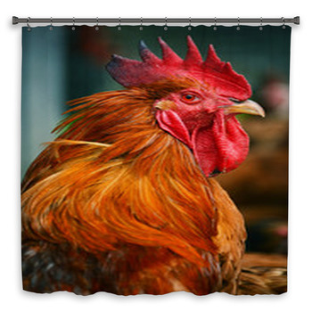 Rooster On Traditional Free Custom Size Shower Curtain