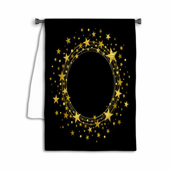 Round Wreath Of Gold Stars Towel