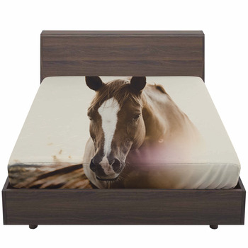 Rustic Horse Image Of Mare Looking At Camera Bed Sheet