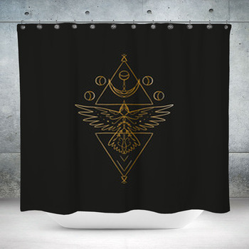 Sacred Line Geometric Symbol Custom Size Shower Curtain