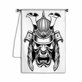 Samurai Warrior Mask B W Version Towel