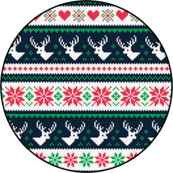 Cross-stitch Patterned Decorative Rug Christmas Round Rug Area Rug