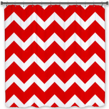Seamless Chevron Pattern Red Custom Size Shower Curtain