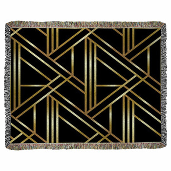 Black and gold Fleece Blanket Throws