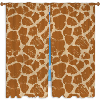 Seamless Giraffe Pattern Custom Size Window Curtain