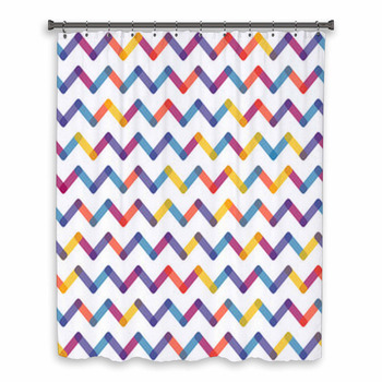 Seamless Multicolor Geometric  Custom Size Shower Curtain
