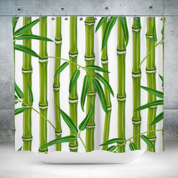 Seamless Pattern With Bamboo Custom Size Shower Curtain