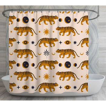 Seamless Pattern With Chinese Tigers In Shower Curtain