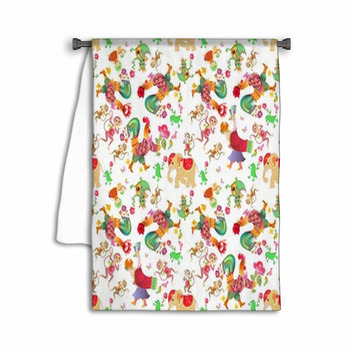 Seamless Pattern With Cute Cartoon Animals Swan Towel