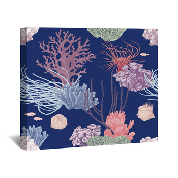 Red Sea coral reef multi colored underwater decorations generated