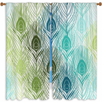 Peacock Window Curtains & Drapes | Block Out | Custom Sizes