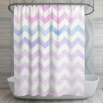 Seamless Watercolor Paper Chevron Pattern  Shower Curtain