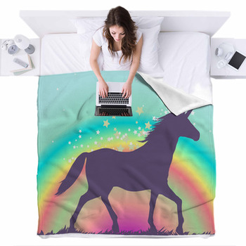 Fleece unicorn online bedding