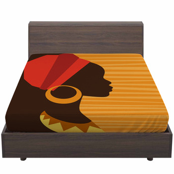 Silhouette Of African Girl In Profile With Bed Sheet