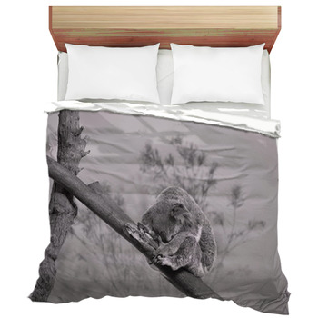 Koala Bear Sleeping in Moon Bedding, Duvet Cover & Pillowcase, Zipper