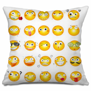 Emoji Pillow Sham Cartoon Like Smiley Faces of Mosters Happy Sad Angry  Furious Moods Expressions Print, Decorative Standard King Size Printed  Pillowcase, 36 X 20 Inches, Multicolor, by Ambesonne 