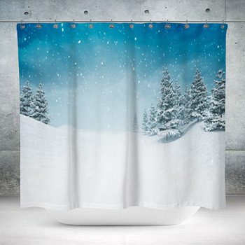 Winter Shower Curtains, Bath Mats, & Towels Personalize