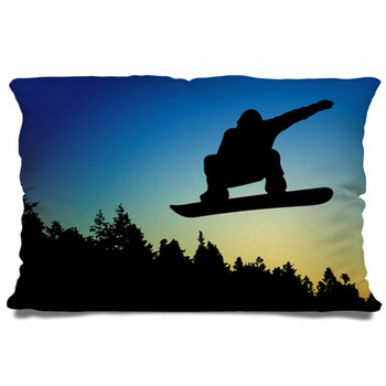 Snowboard Jump Pillow Case/Sham