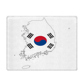 South Korea Map Flag Vector Illustration Bath Mat