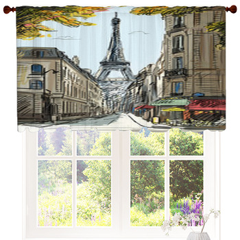 Street In Paris - Illustration Custom Size Valance