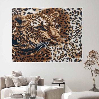 Animal Print Leopard Dark Natural Peel and Stick Vinyl Wallpaper