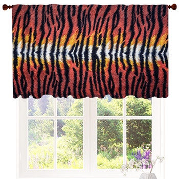 Texture Of Print Fabric Stripes Tiger Custom Size Valance