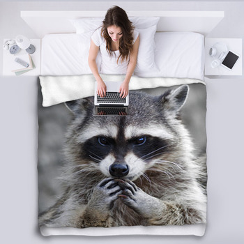 Raccoon Fleece Blanket Throws | Free Personalization