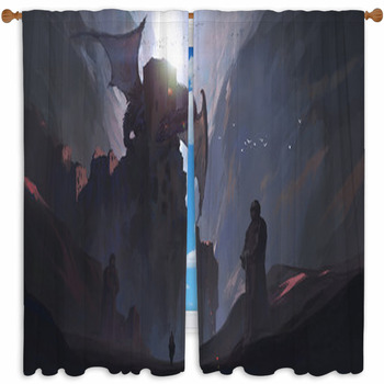 The Knights In The Canyon Custom Size Window Curtain