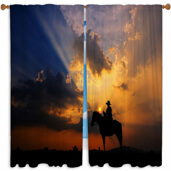 Erosebridal Cowgirl Cowboy Lovers Window Curtains Personalized Cowboys  Gifts for Women,Western Blackout Curtains Cowboy Boots for Men Curtains &