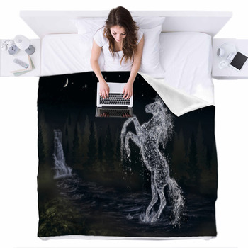 The Water Horse Revisited Fleece Bed Cover